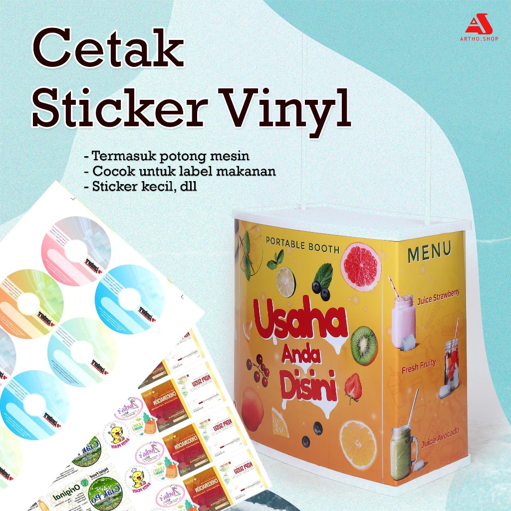 

Cetak Stiker Vinyl/ Cetak Stiker Meteran/ Cetak stiker + Cutting/ Cetak Stiker Glossy/ cetak stiker tahan air/ cetak stiker label makanan