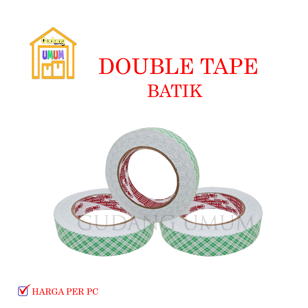 Double Tape Batik Putih Daya Rekat Kuat 5 meter Double Foam Tape Busa Putih