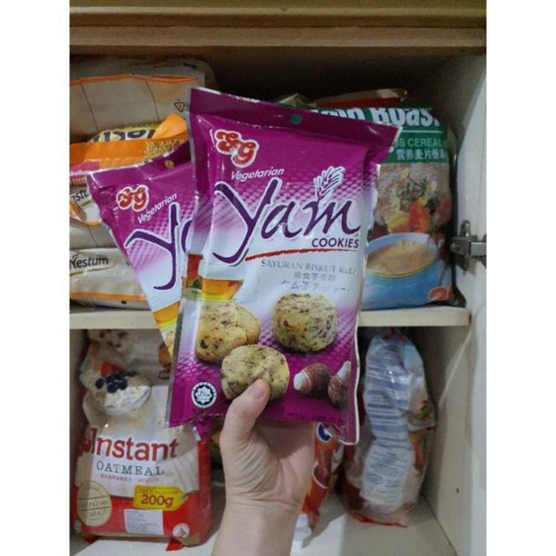 

SG YAM COOKIES VEGETARIAN KEMASAN BISCUIT KELADI MALAYSIA