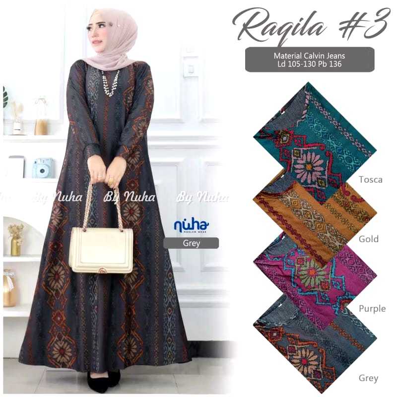 MUFASH - TORAJA RAQILA MAXY Gamis Calvin Jeans Premium by Fashion Solo