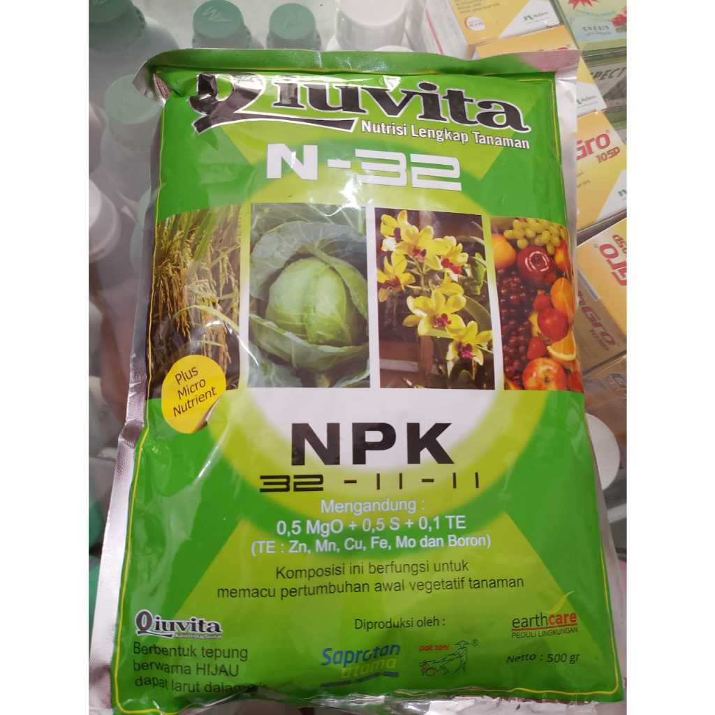 Qiuvita P-32 NPK 16-32-16 - Qiuvita N-32 NPK 32-11-11 - Nutrisi tanaman 500gr