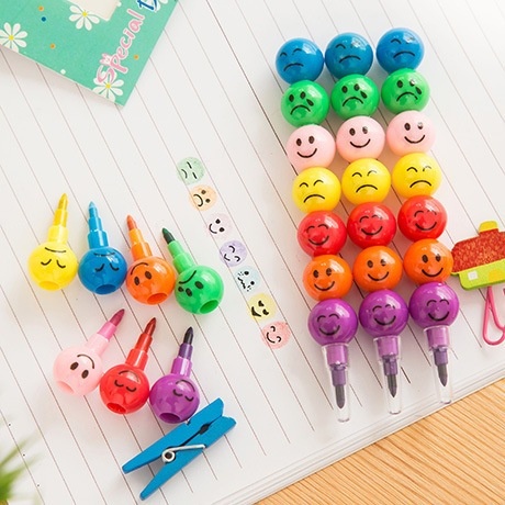 

Pensil Warna Rainbow 1 Set isi 7 Warna Pensil Warna Susun Emoji Smiley YB-0685