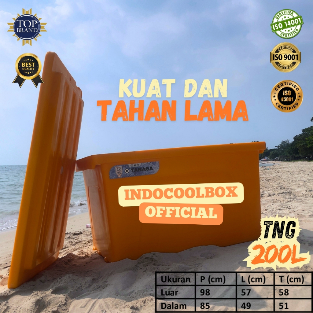 Cooler Box Tanaga 200 Liter Termos Es Kotak Tempat Es Batu Daging Ikan Frozen Food Coolbox Ice Box
