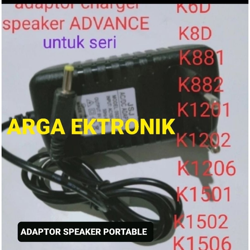 adaptor cas speaker portable advance k6d,k8d,k881,k882,k1201,k1501