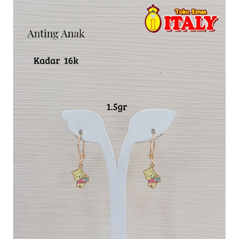 Anting emas tua anak variasi karakter beruang