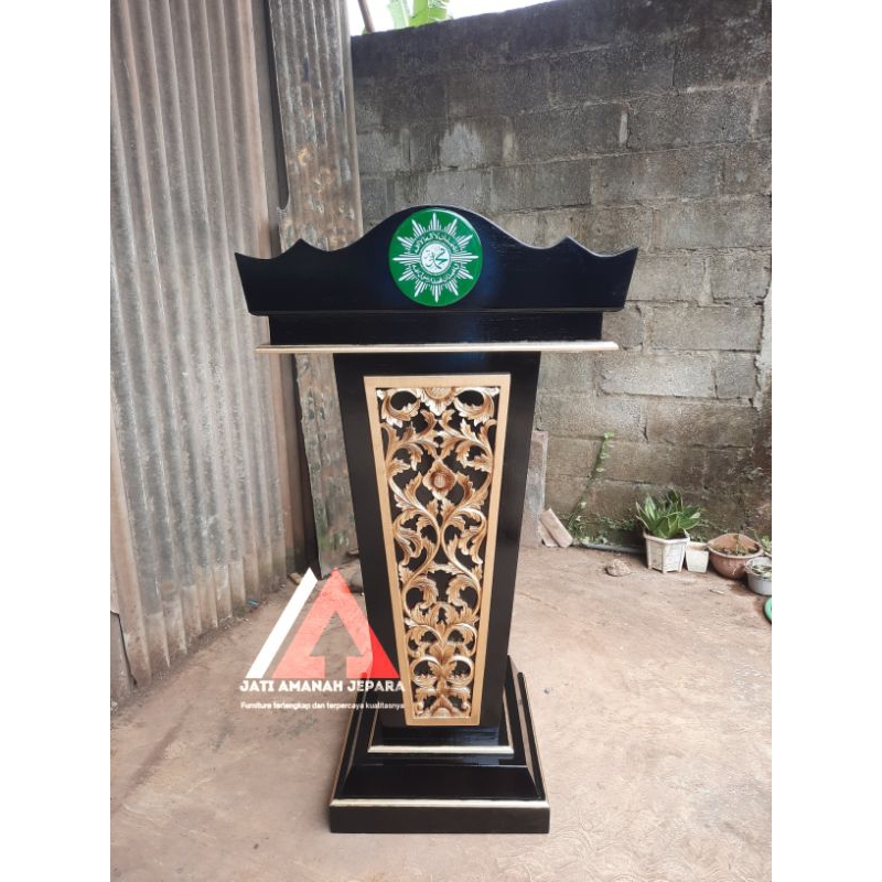 podium minimalis, podium minimalis kayu jati, mimbar podium, podium sby