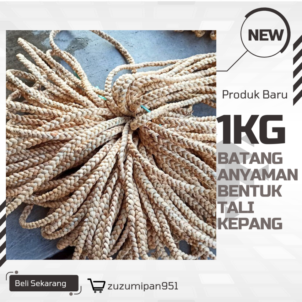 ECENG GONDOK KEPANG|tali eceng gondok/kiloan anyaman bentuk tali kepang|1KG