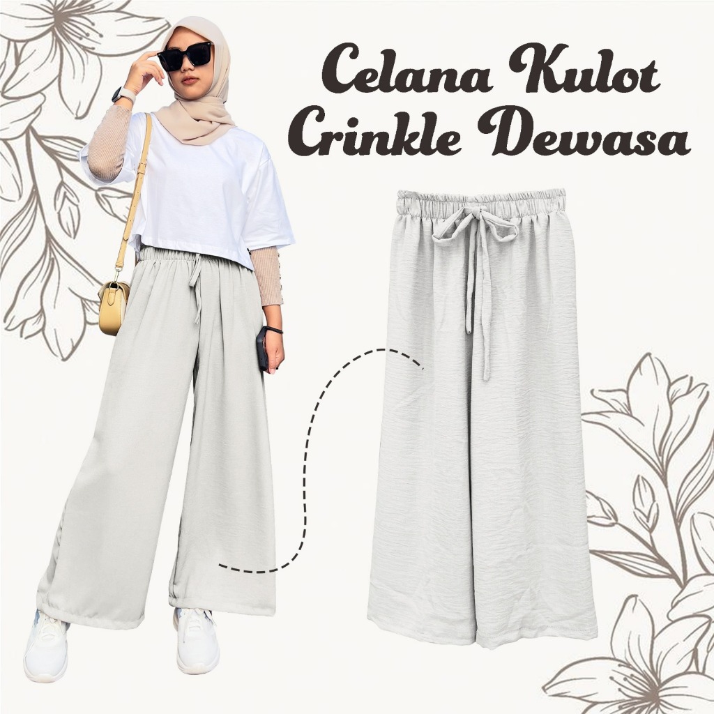 Kulot Panjang Crinkle Perempuan Dewasa Warna Broken White