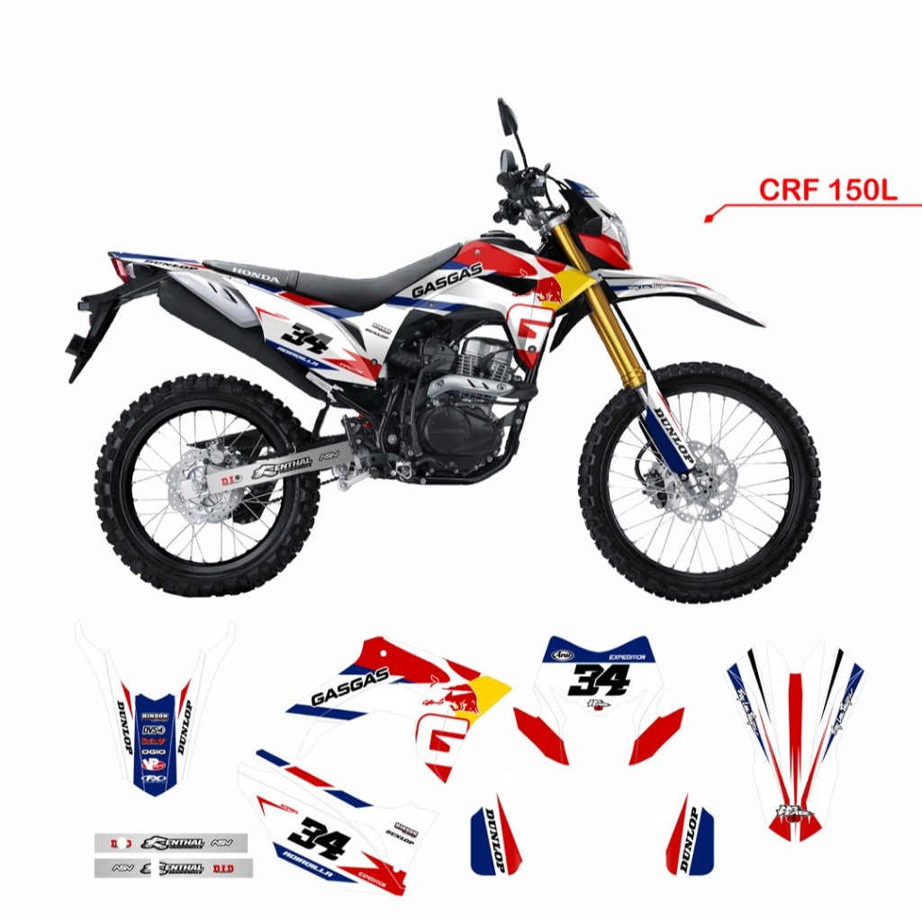 Decal Honda CRF 150L STRIPING CRF 150L 179 BIRU KUNING