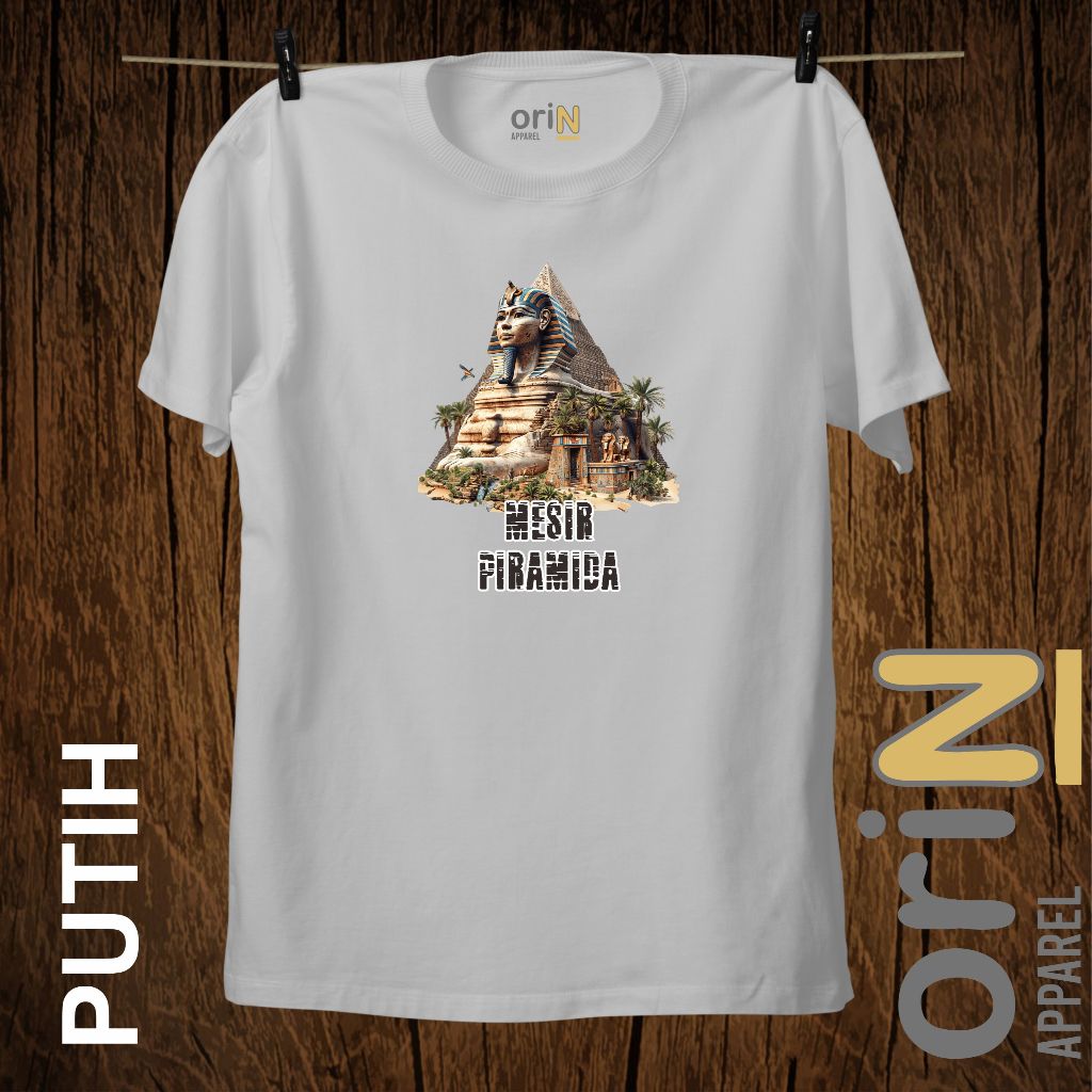 Baju Kaos Pakaian Distro Cotton Combed 30s' MESIR PIRAMIDA