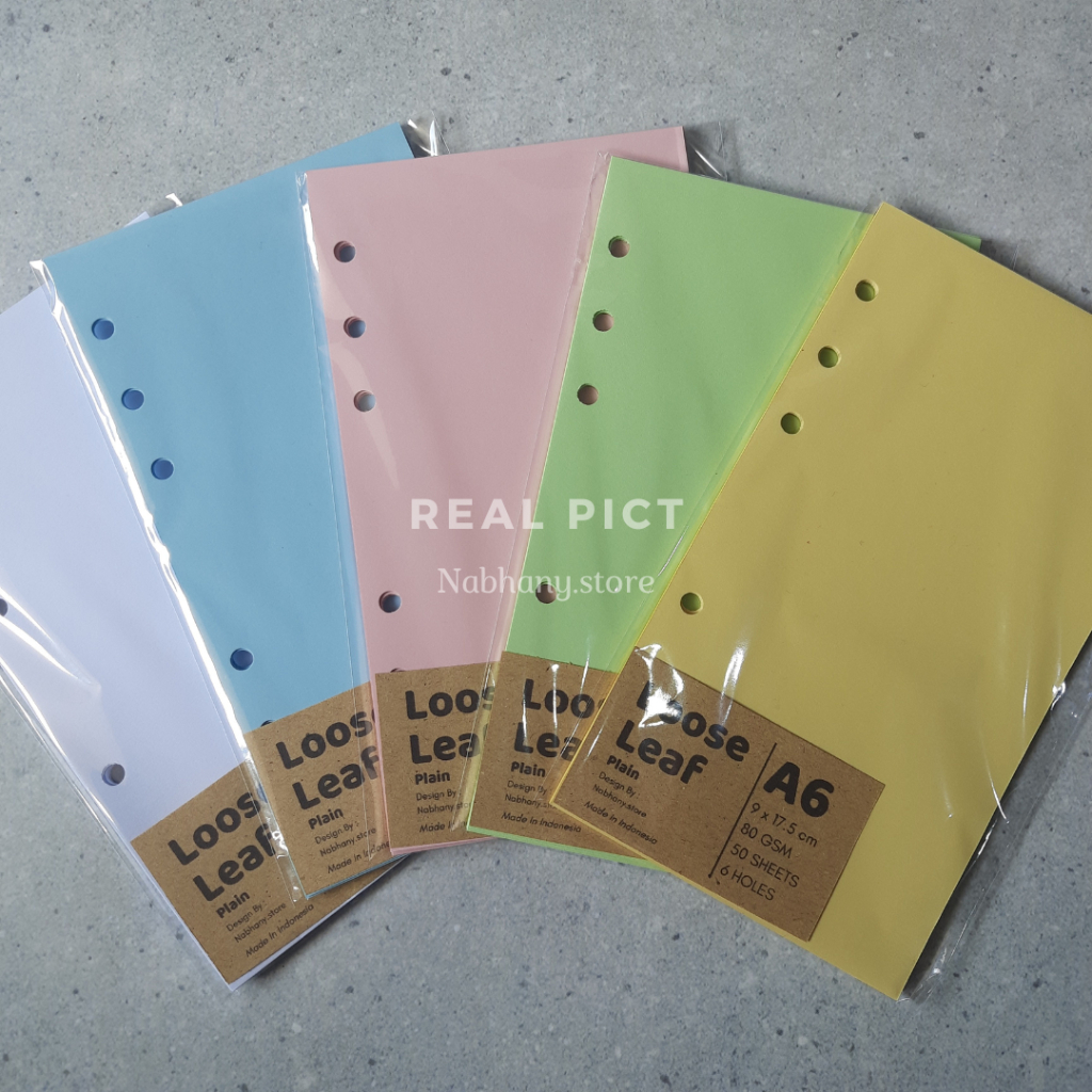 

ISI BINDER | KERTAS BINDER | LOOSE LEAF PUTIH & WARNA A5 20 HOLES 6 HOLES 50 LEMBAR (70 GSM)