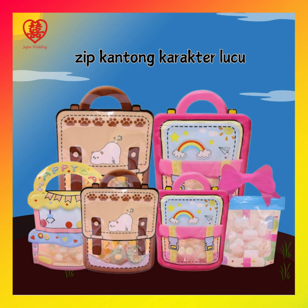 

JW Pouch Zip Kantong Ulang Tahun / Goodiebag Plastik Ziplock / Tas Snack Zip Hadiah atau Sovenir Ulang Tahun PP29