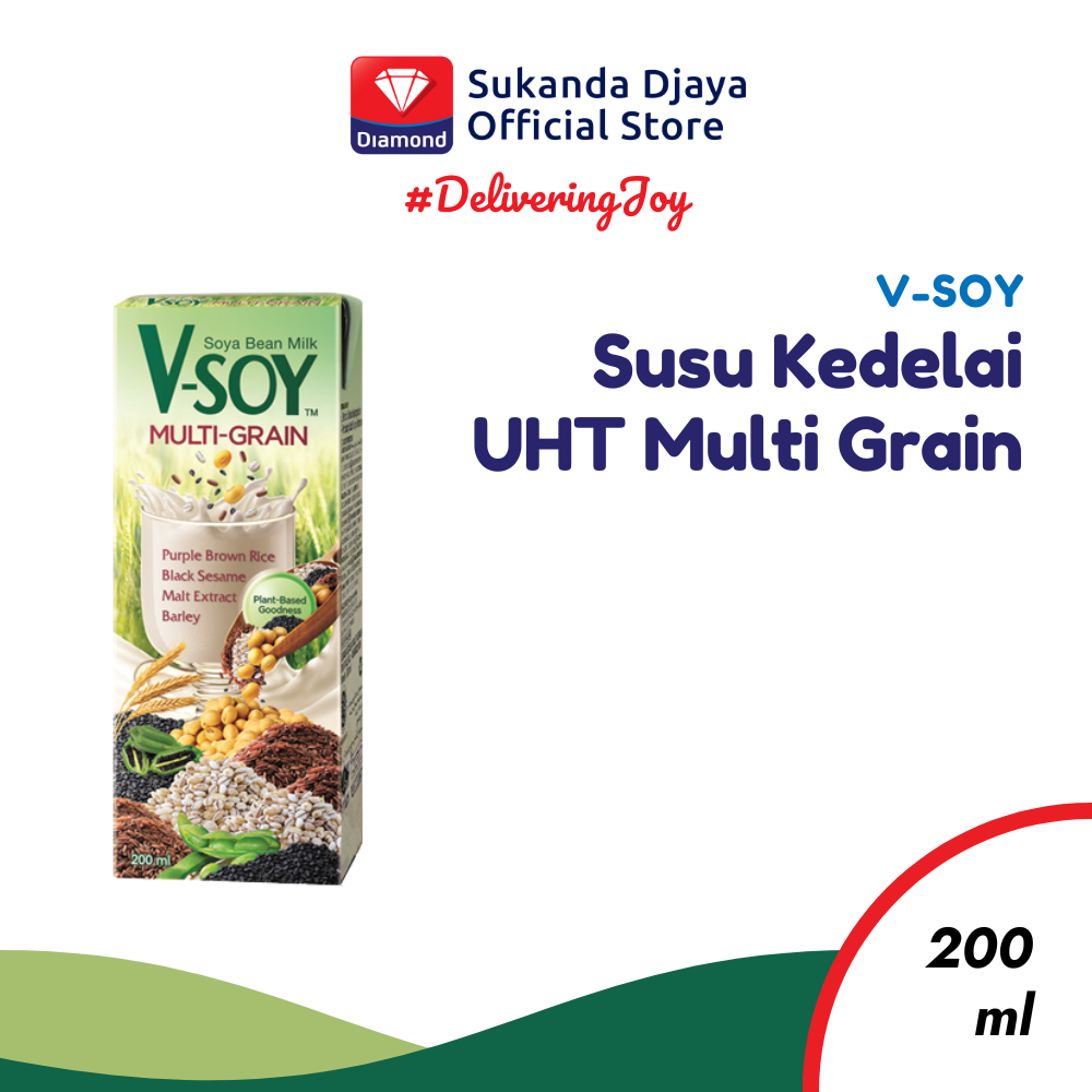 

V-Soy Susu Kedelai Multi Grain Soy Milk UHT 200 Ml