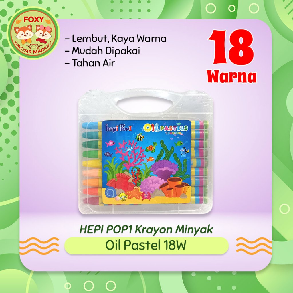 

Crayon Hepi Pop1 18 Warna / Oil Pastel Heppi Pop1