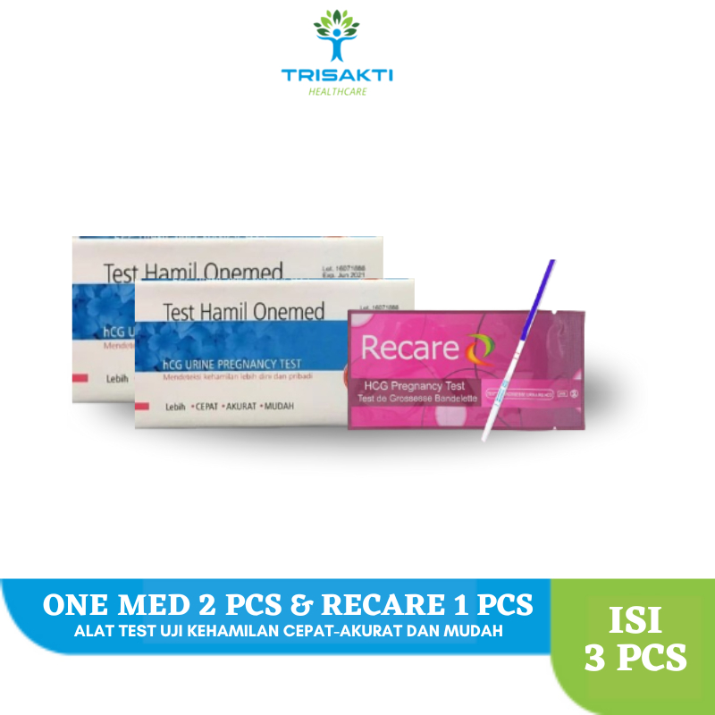 Test Hamil Onemed 2 Strip & Recare Test Pack 1 Strip - Alat Test Kehamilan