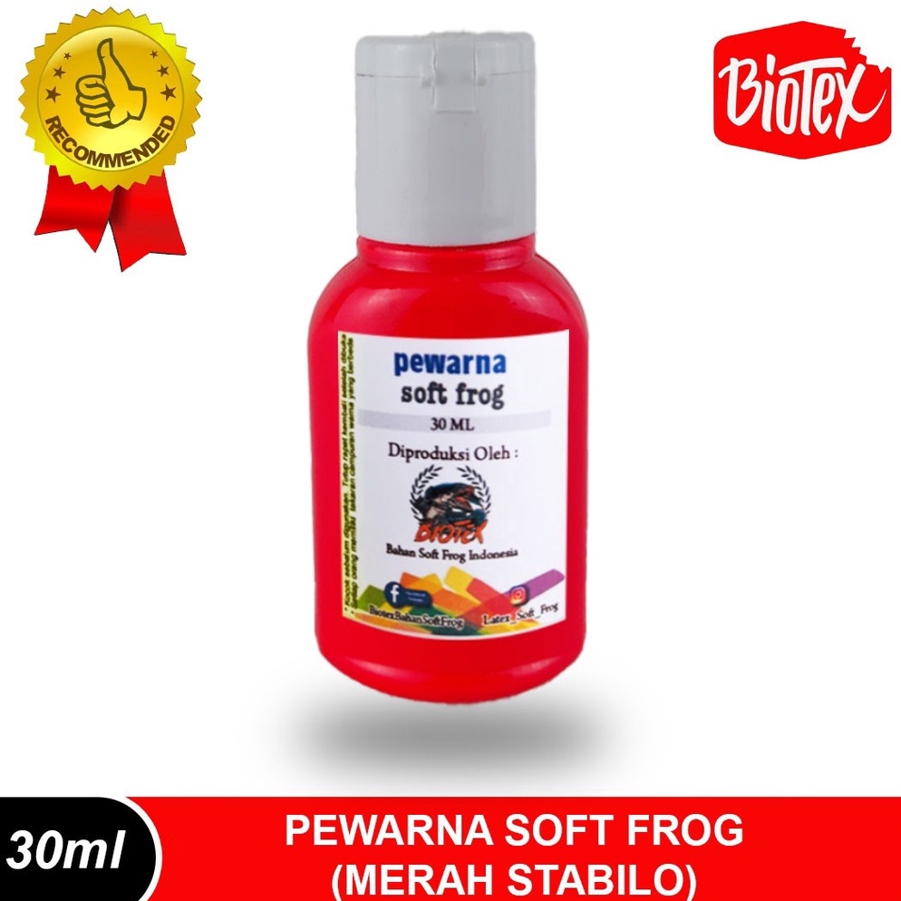 

KODE N87N Biotex Pewarna Lateks Soft Frog 3 Ml Merah Stabilo