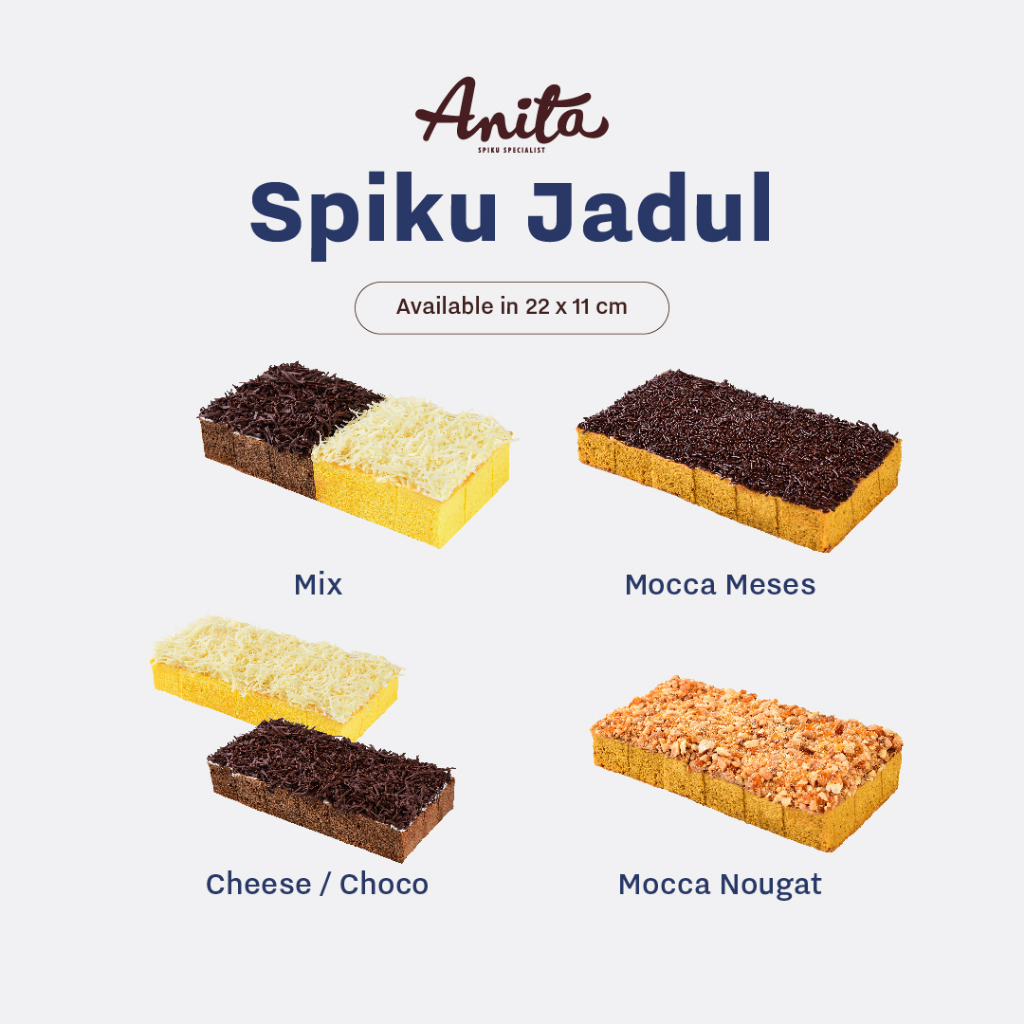 

Spiku Jadul topping keju/coklat/nougat (22x11)