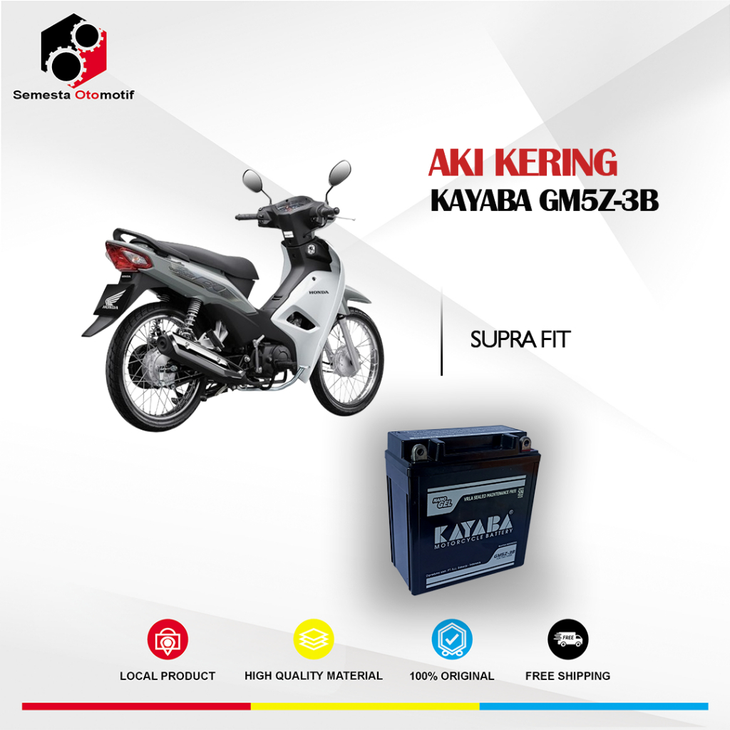 Aki Motor Supra Fit KAYABA GM5Z-3B Aki Kering