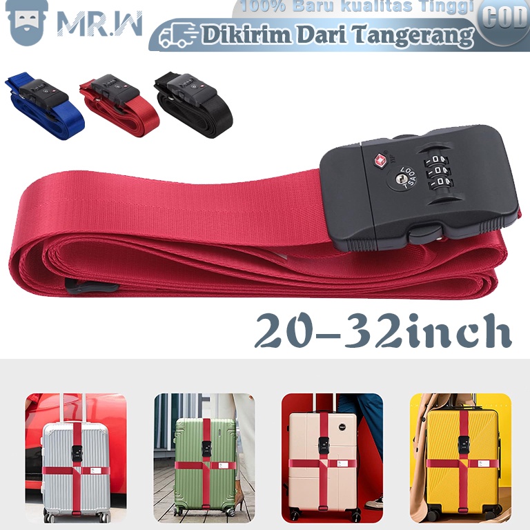 KODE M34L Tali Koper TSA Tali Koper Silang Ganda Sabuk Koper TSA Lock Pengikat Koper TSA Strap Koper