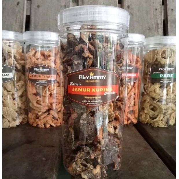

KRIPIK KERIPIK JAMUR KUPING BALADO KEMASAN TOPLES (190gr)