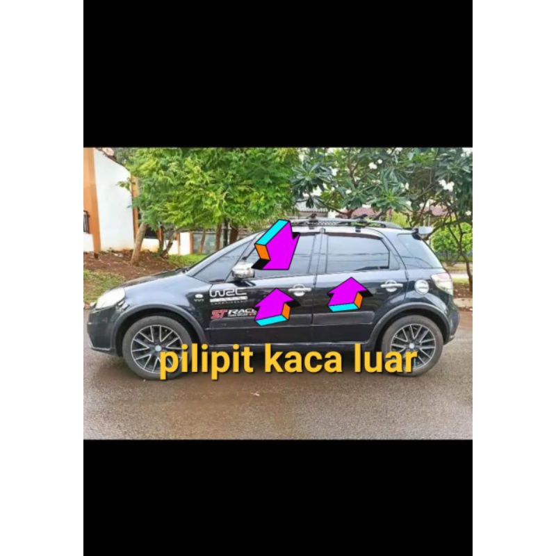 weather strip karet pelipit kaca mobil luar suzuki sx4 x over set 4 pintu