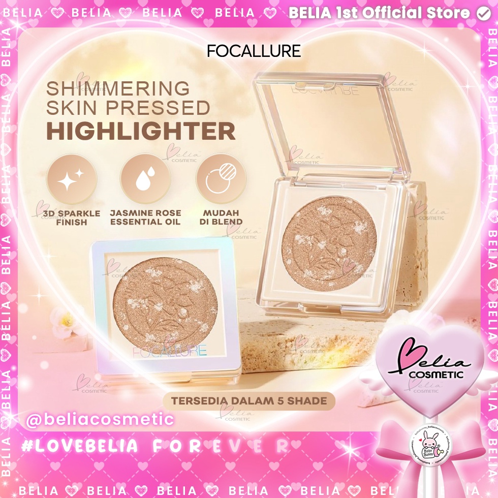 

KODE X65J BELIA FOCALLURE Shimmering Skin Highlighter FA234 Highlighter Pressed Shimmering Make Up BPOM