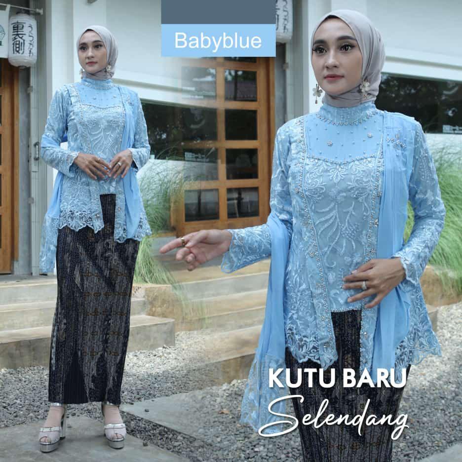 Kebaya modern model kutubaru selendang