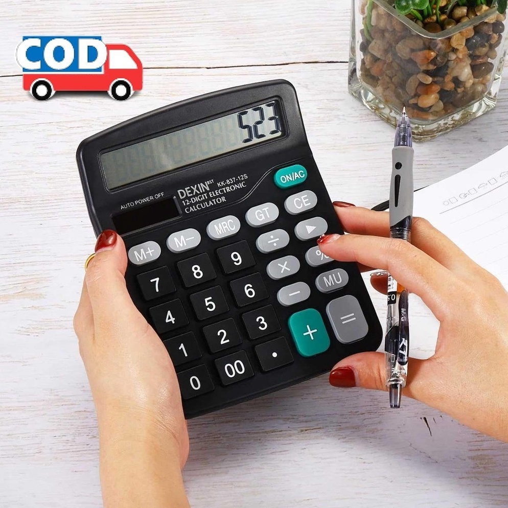 

KODE E67A Kalkulator Elektronik 12 Digit Baterai AA dan Solar Panel Surya Matahari