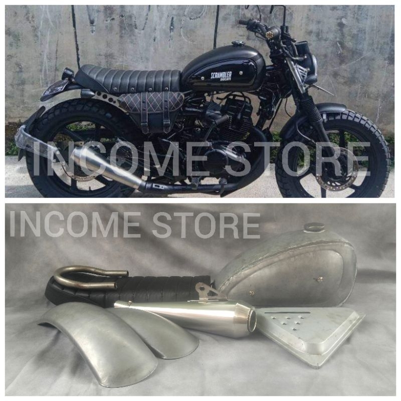 Paket Japstyle motor custom Scrambler bratcafe Bober universal Tiger Megapro Byson thunder scorpio