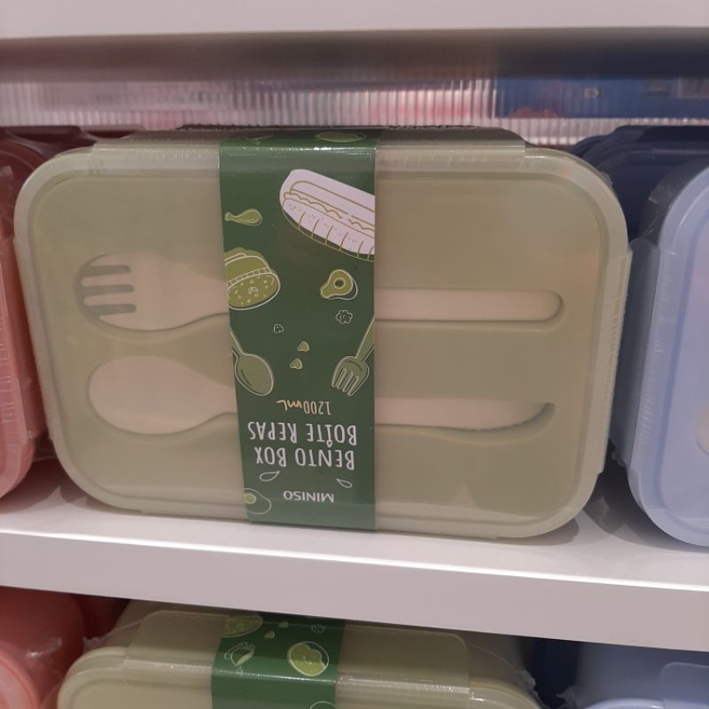 kotak makan bento miniso bento box miniso kotak bekal miniso bento box