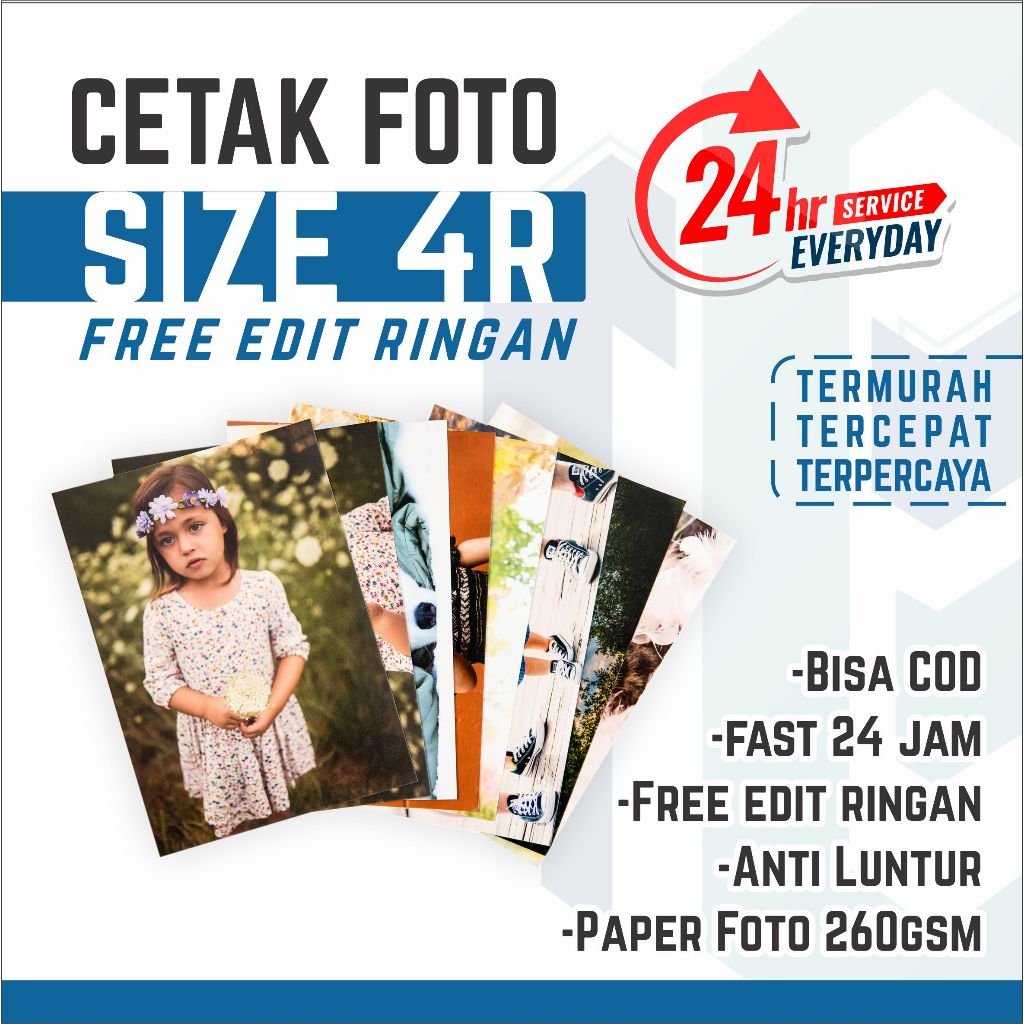 CETAK FOTO 4R FULL LAMINASI GLOSSY/DOFF ANTI LUNTUR