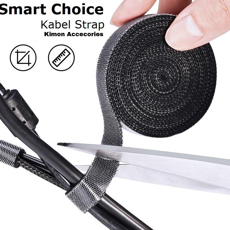 

KODE K28H HL132 Velcro Kabel Strap Pengikat Kabel Perekat Kabel 1m Merapikan Kabel