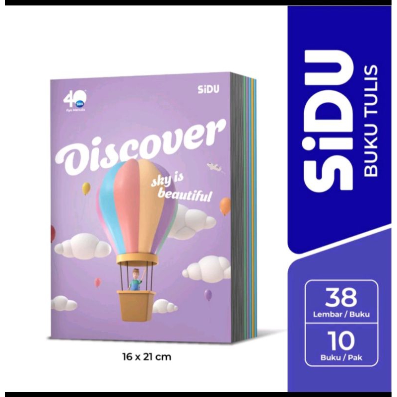 

(10 buku) Buku tulis SIDU 38 lembar/buku tulis perpack/tema&motif acak