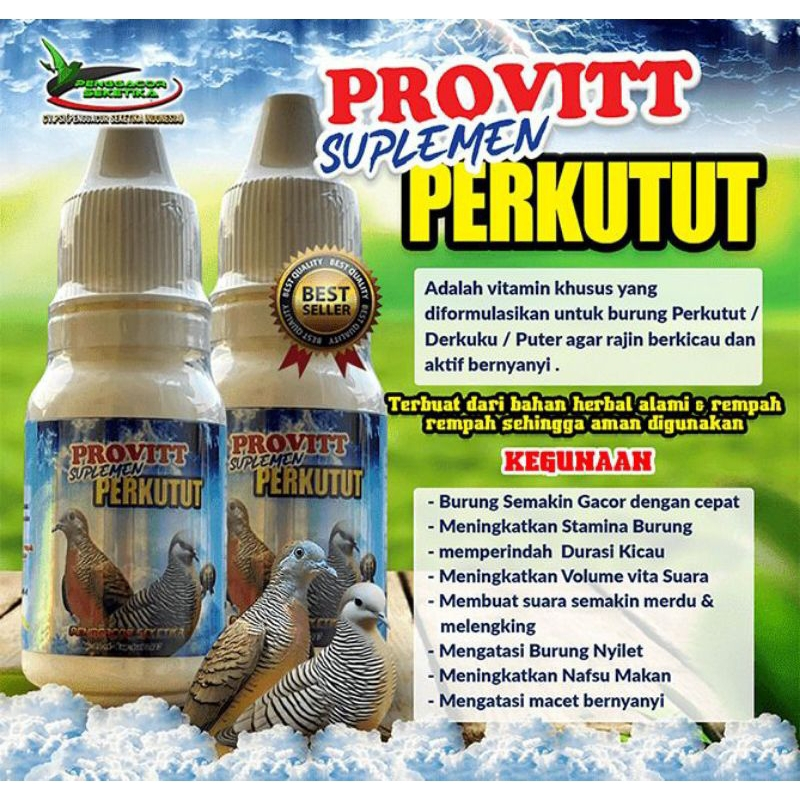 PROVITT SUPLEMEN PERKUTUT VITAMIN PENGGACOR PERKUTUT DERKUKU PUTER PELUNG MANGGUNG GACOR