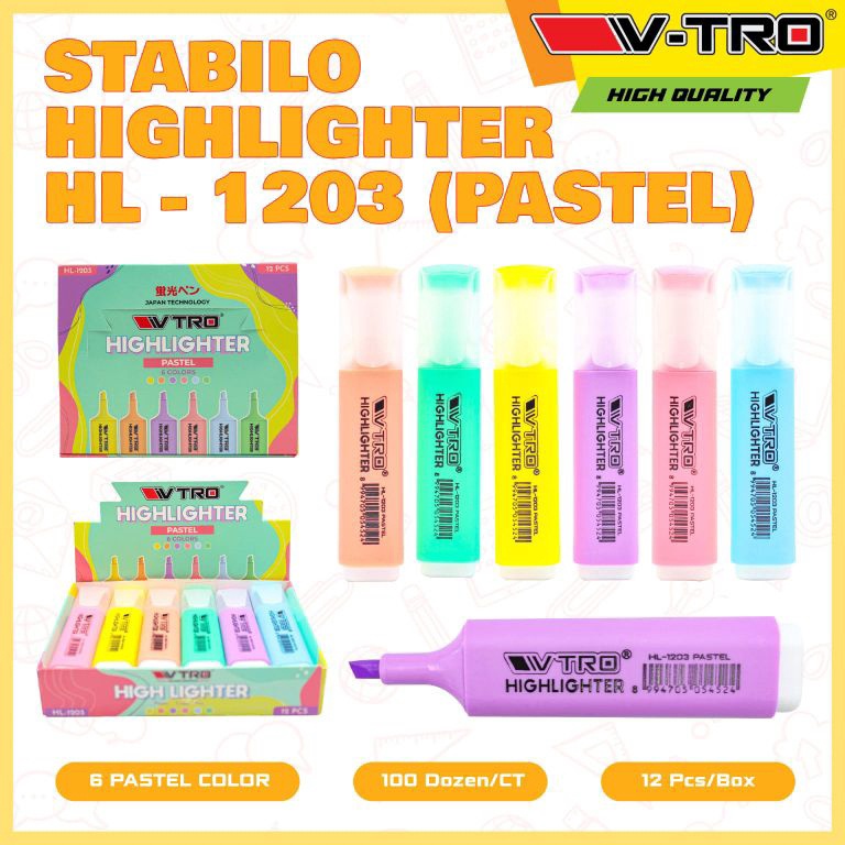

KODE X82R highlighter HL 123 VTRO PASTELstabilo