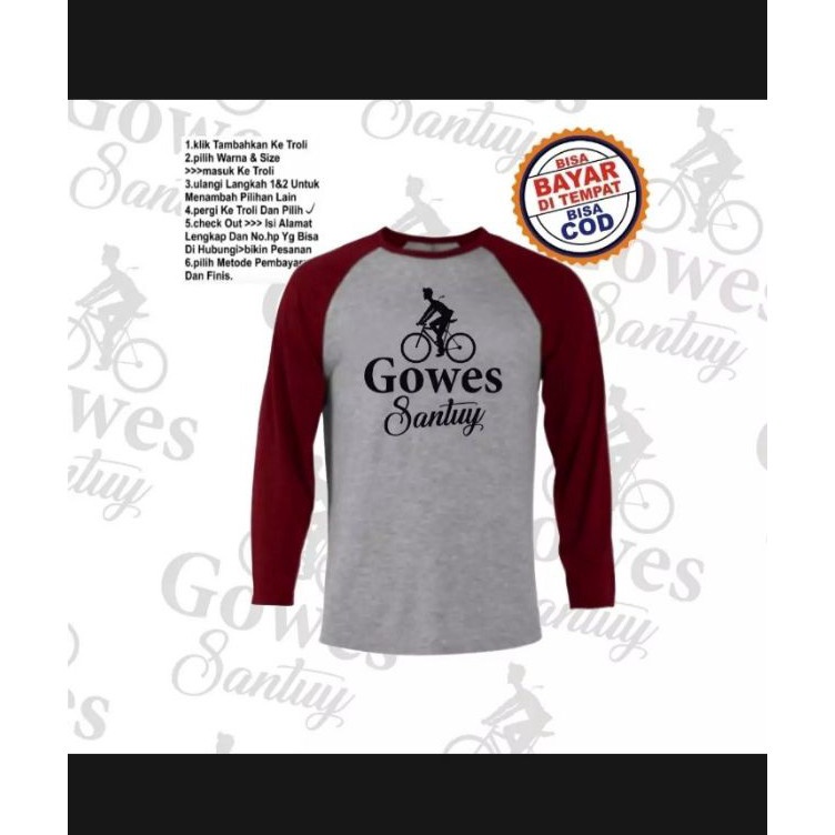 Kejutan Untung  Kaos Lengan Panjang GOWES SANTUY PriaWanita