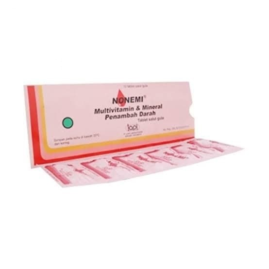 NONEMI Per Box @ 100 Tablet - Multivitamin & Mineral | Vitamin B Kompleks Untuk Penambah Darah