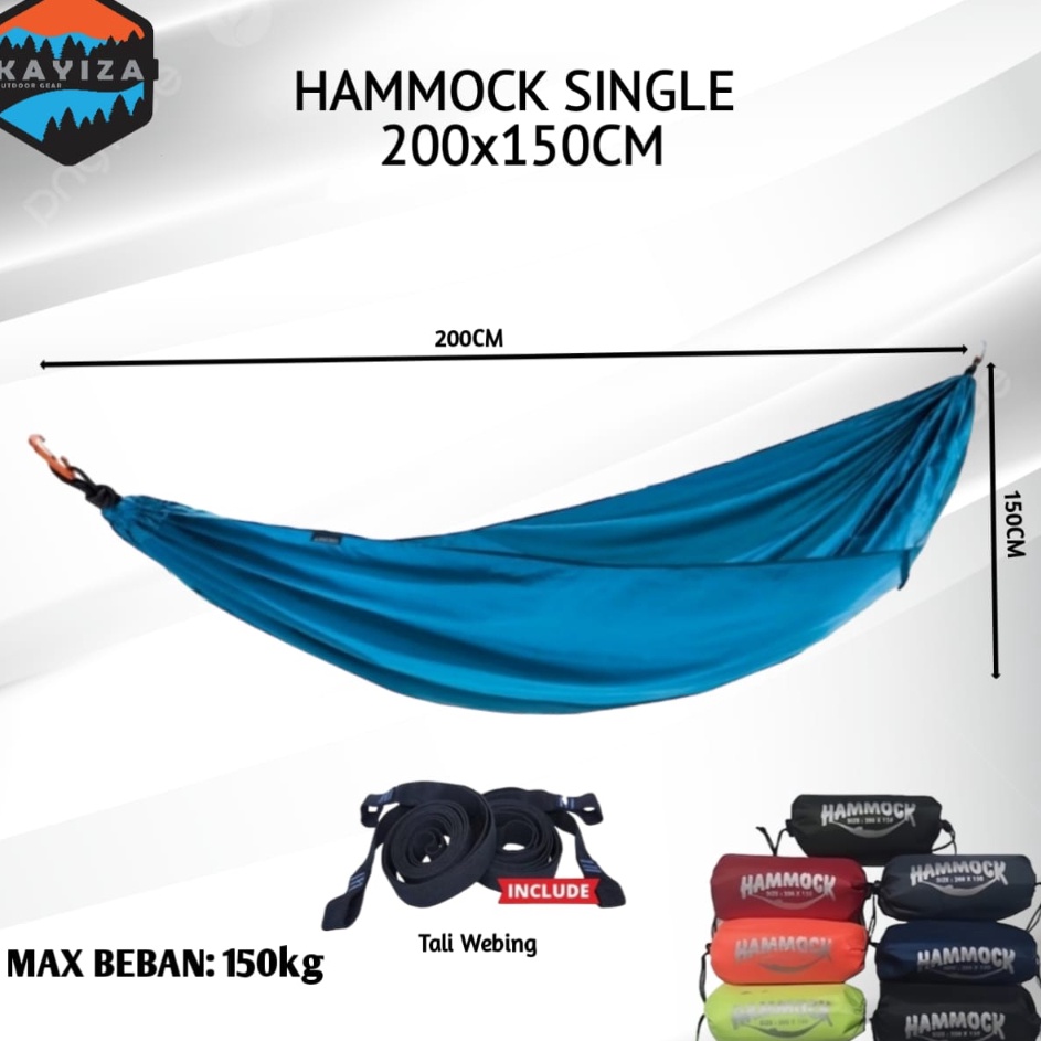 Grosir Heboh  Hammock singel ayunan gantung  beban max 15 kg include tali 2 pcs  hamok  hemok  hamoc