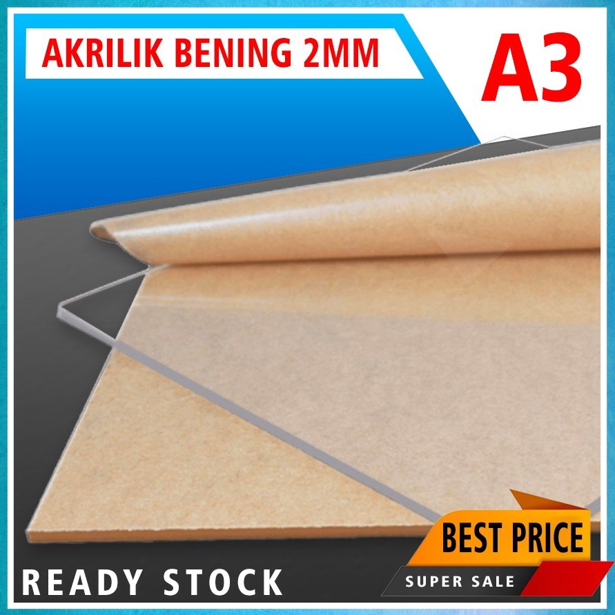 

KODE M3U AKRILIK TRANSPARAN AKRILIK BENING 2MM A3 42x3CM