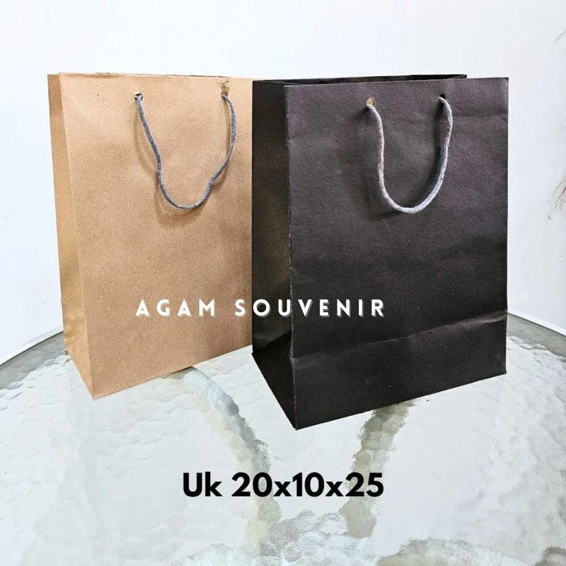 

PAPERBAG 20x10x25 COKELAT HITAM [ MINIMAL 12 ], godiebag tas kertas ultah souvenir dll