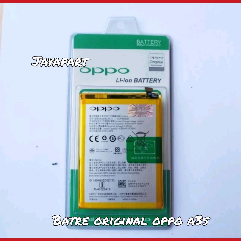 baterai original oppo a3s blp 673