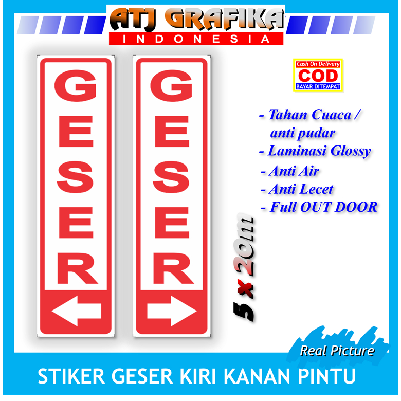 

Stiker new geser kiri kanan petunjuk cara buka tutup pintu sticker toko kantor rumah dll