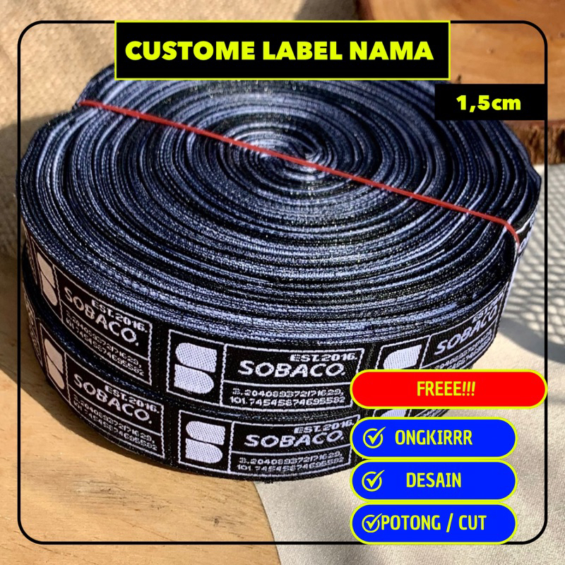 

Label woven | label nama baju | custome woven labels