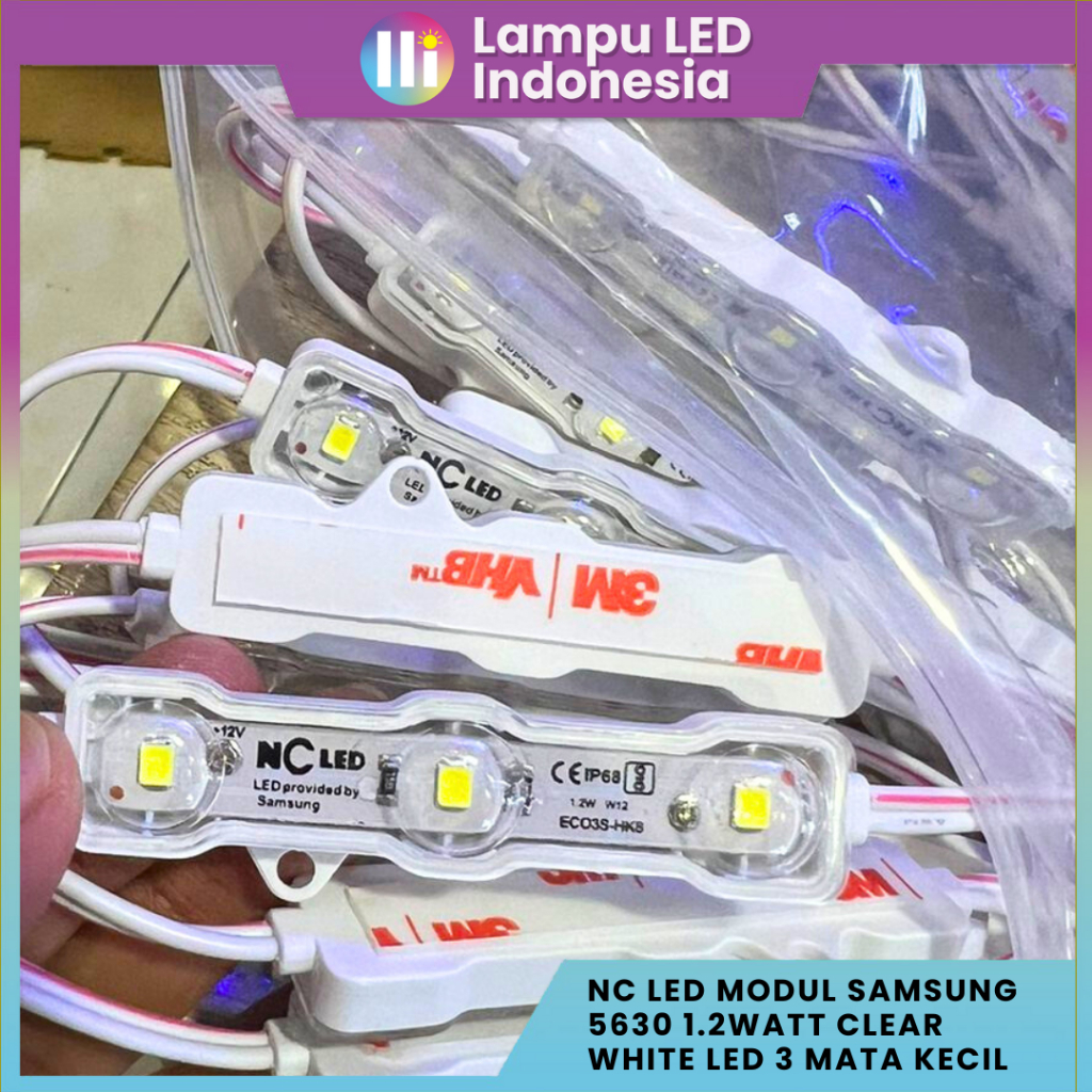NC LED MODUL SAMSUNG 2835 1.2watt CLEAR WHITE LED 3 MATA KECIL