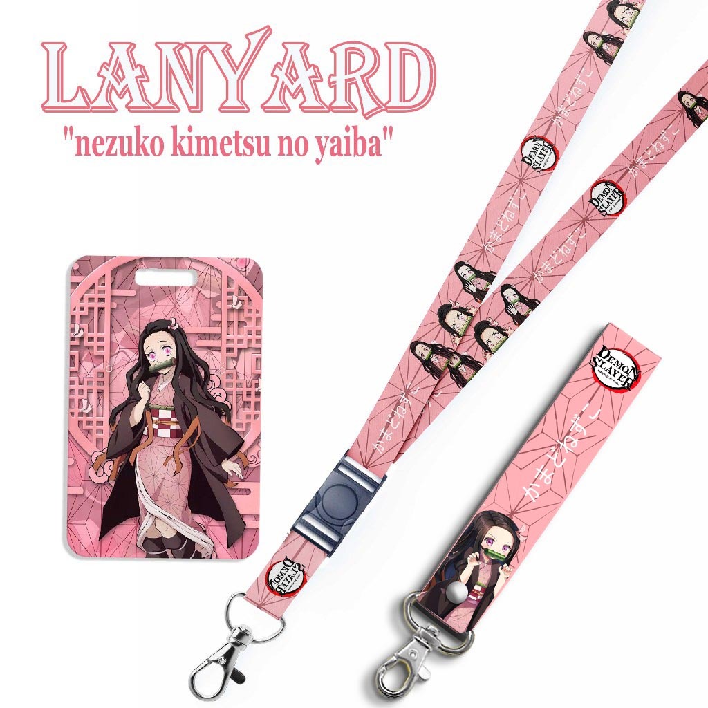 

STRAP LANYARD CARD HOLDER Demon Slayer Nezuko Kimetsu ID Card Gantungan Kunci Handphone