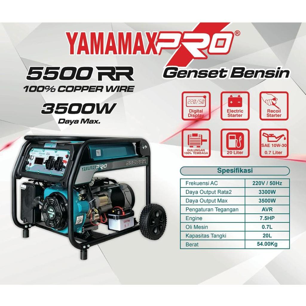 GENSET YAMAMAX PRO 3500 WATT 5500 RR 5500RR GENERATOR LISTRIK