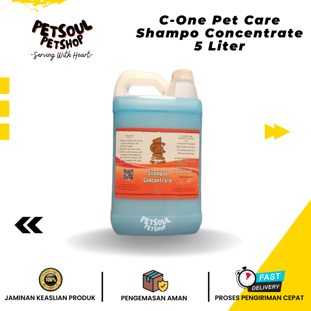 C-One Pet Care Shampo Concentrate 5ltr / C1 Shampo Anjing Dan Kucing