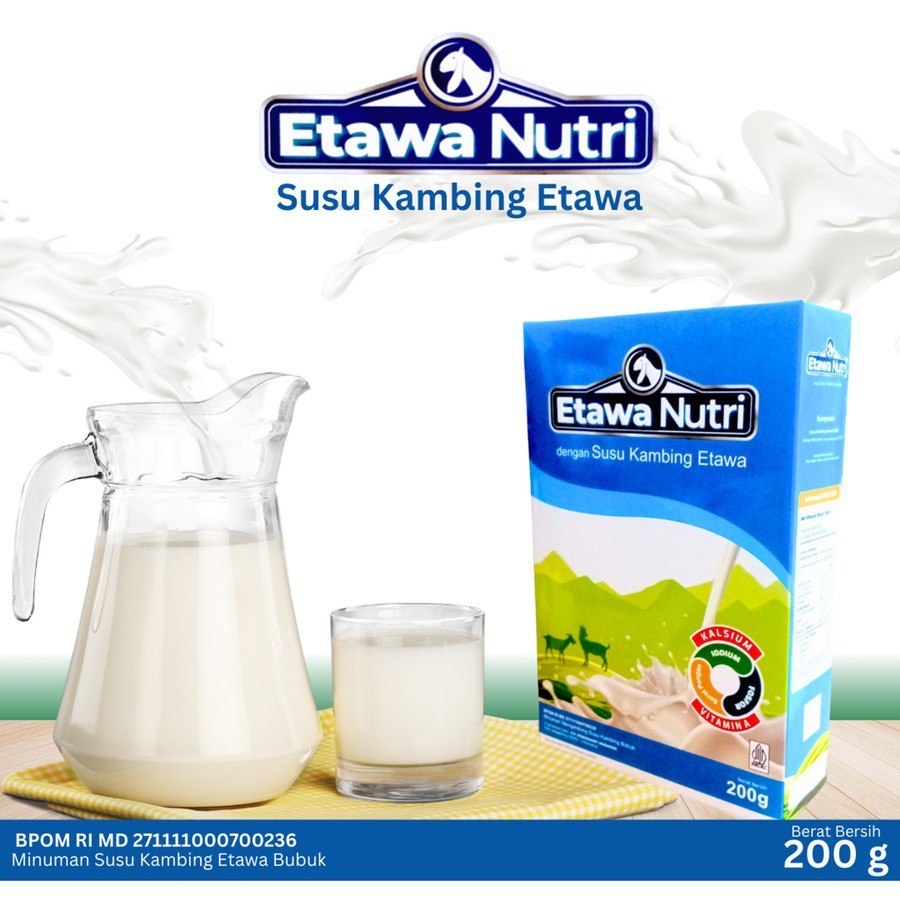 

Susu Kambing ETAWA NUTRI Bubuk Spray Drying Rasa Original Tanpa Tambahan Gula 200 gr