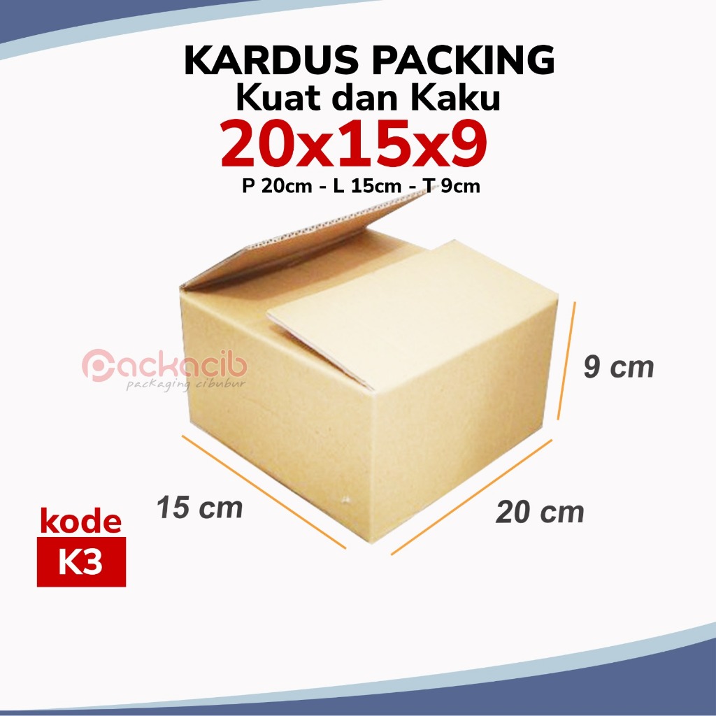 

[K3] Kardus Packing Ukuran 20x15x9 cm | k3 | Packing Online Shop Murah dan Berkualitas