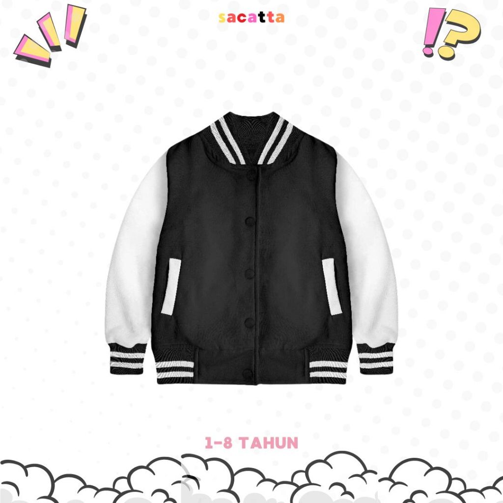 JAKET POLOS ANAK VARSITY BAHAN PLEECE